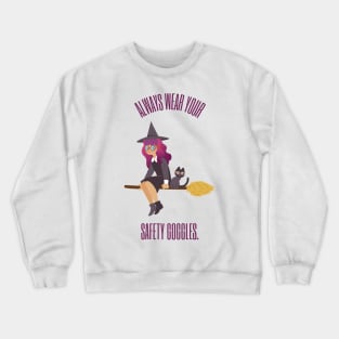 Halloween Witch Student and Cat Familiar Crewneck Sweatshirt